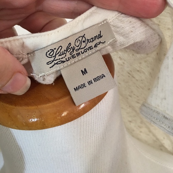 Lucky Brand Ivory Burnt Orange V Neck Tank Top M - Picture 6 of 6